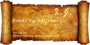 Koháry János névjegykártya